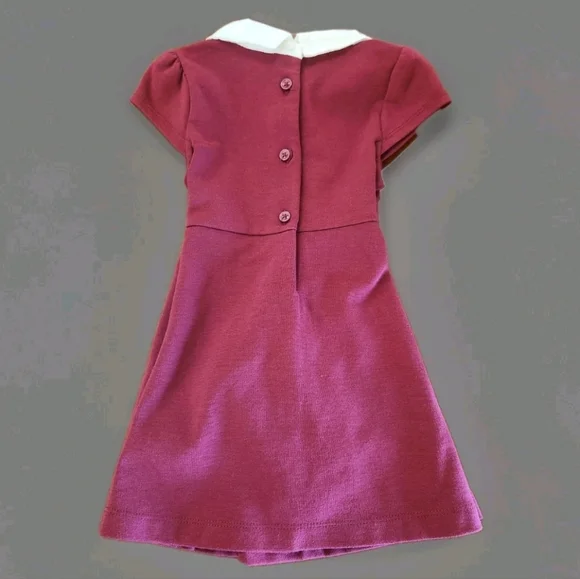 NWOT Janie and Jack Dainty Berry Ponte Collared Dress w/ Diaper Cover – 12–18M - Picture 8 of 10